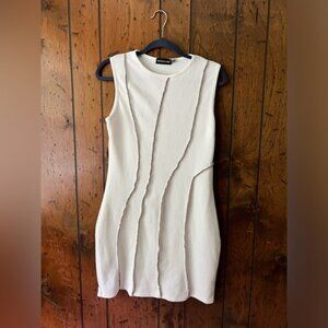 PrettyLittleThing Cream Textured Mini Dress